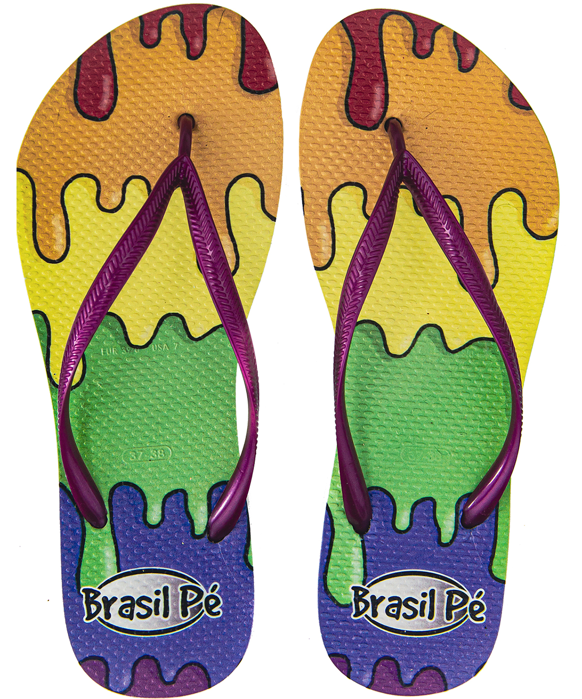 I LOVE BRASIL Plastic Sandal Flip Flop Shape Keychain Ordem E